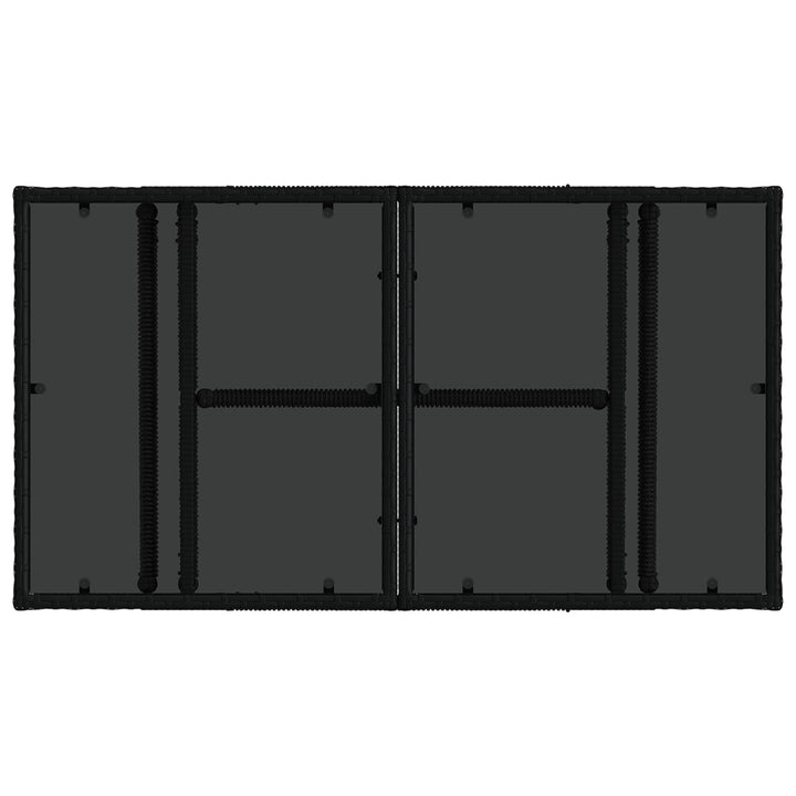 Havesofa Sæt 6 stk. Sort polyrattan