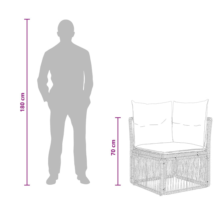 Havesofa Sæt 6 stk. Grå polyrattan
