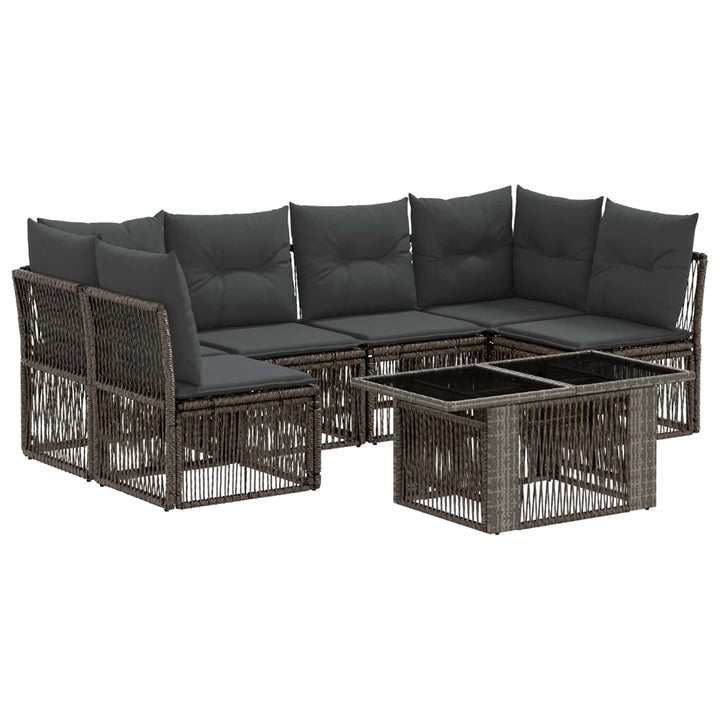 Havesofa Sæt 7 stk. Grå polyrattan