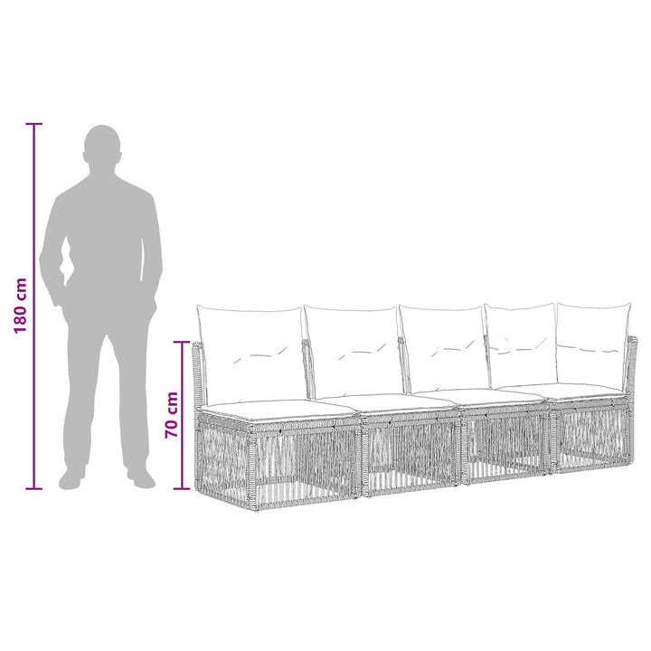 Havesofa Sæt 9 stk. Sort polyrattan