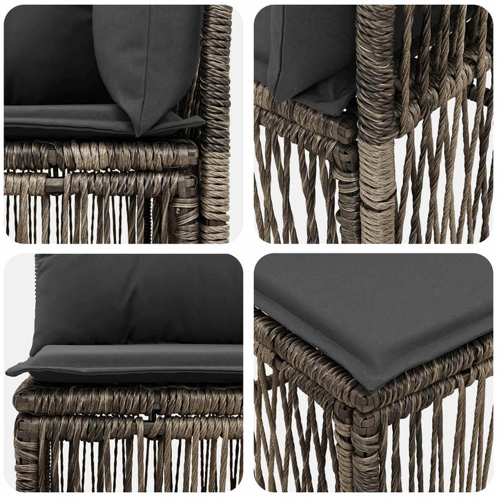 Havesofa Sæt 9 stk. Grå polyrattan