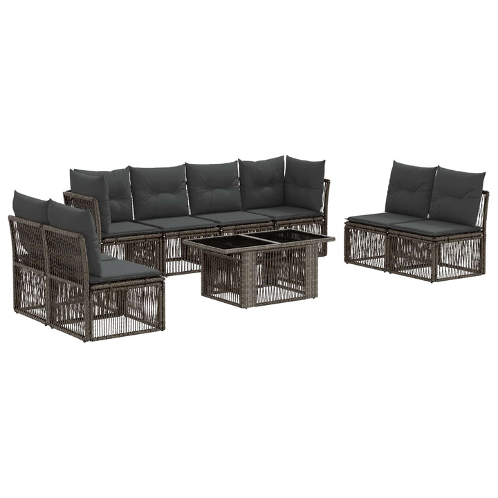 Havesofa Sæt 9 stk. Grå polyrattan