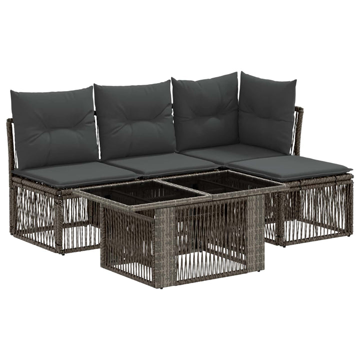 Havesofa Sæt 5 stk. Grå polyrattan