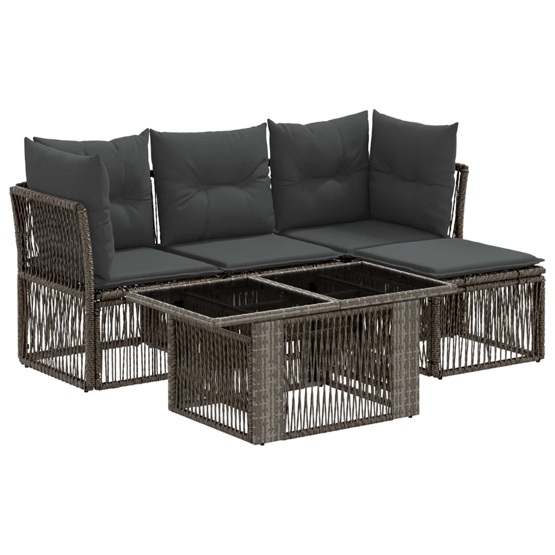 Havesofa Sæt 5 stk. Grå polyrattan