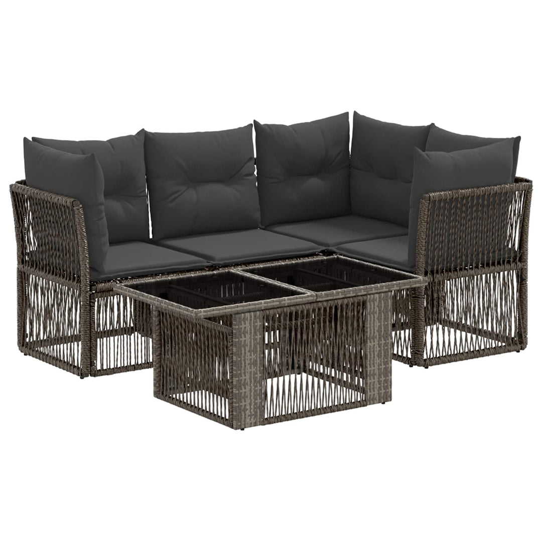 Havesofa Sæt 5 stk. Grå polyrattan