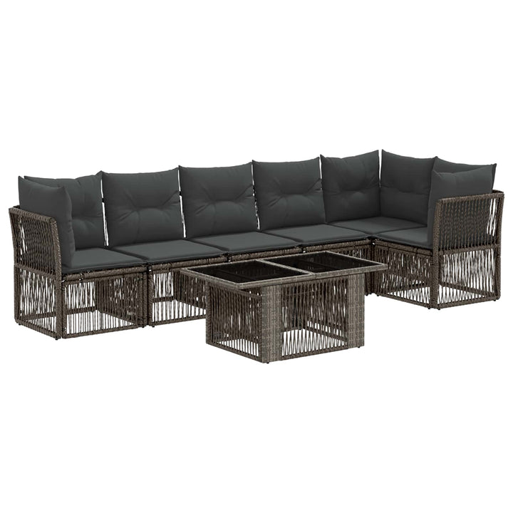 Havesofa Sæt 7 stk. Grå polyrattan