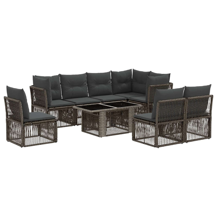 Havesofa Sæt 9 stk. Grå polyrattan