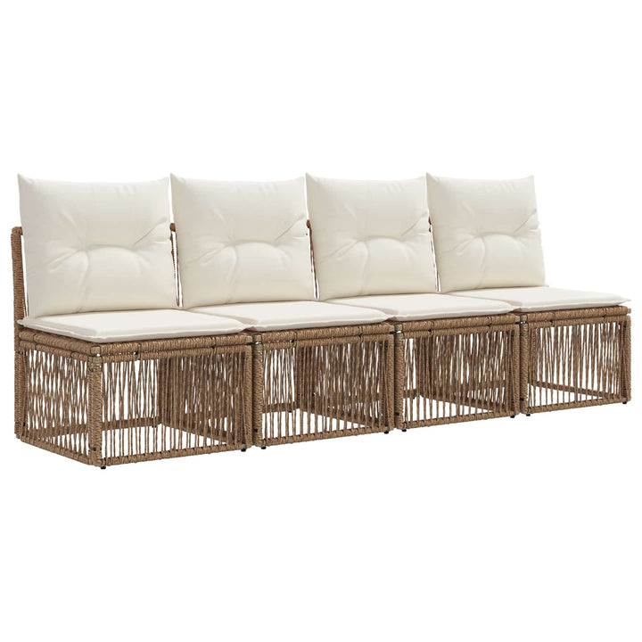 Havesofa Sæt 12 stk. Beige polyrattan
