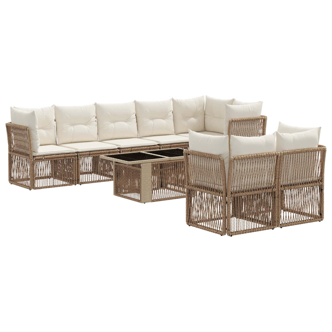 Havesofa Sæt 8 stk. Beige polyrattan