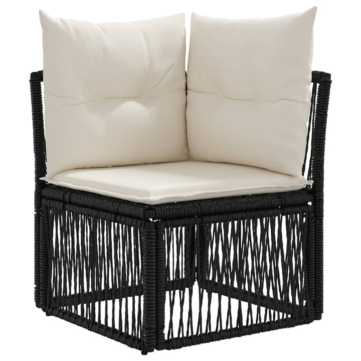 Havesofa Sæt 7 stk. Sort polyrattan