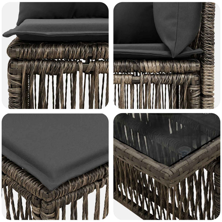 Havesofa Sæt 8 stk. Grå polyrattan