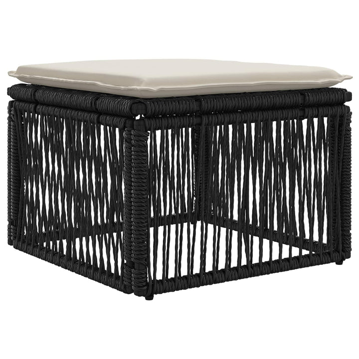 Havesofa Sæt 7 stk. Sort polyrattan