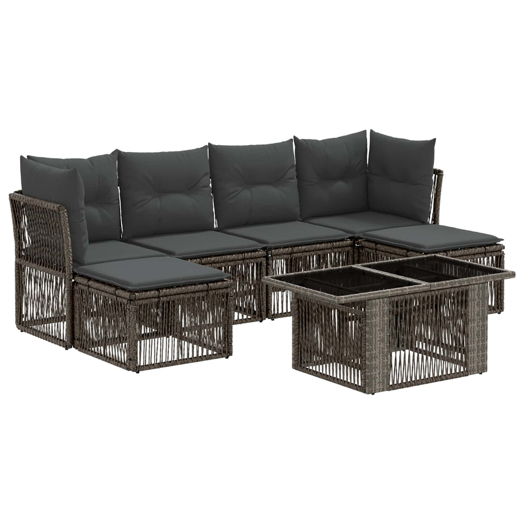 Havesofa Sæt 7 stk. Grå polyrattan