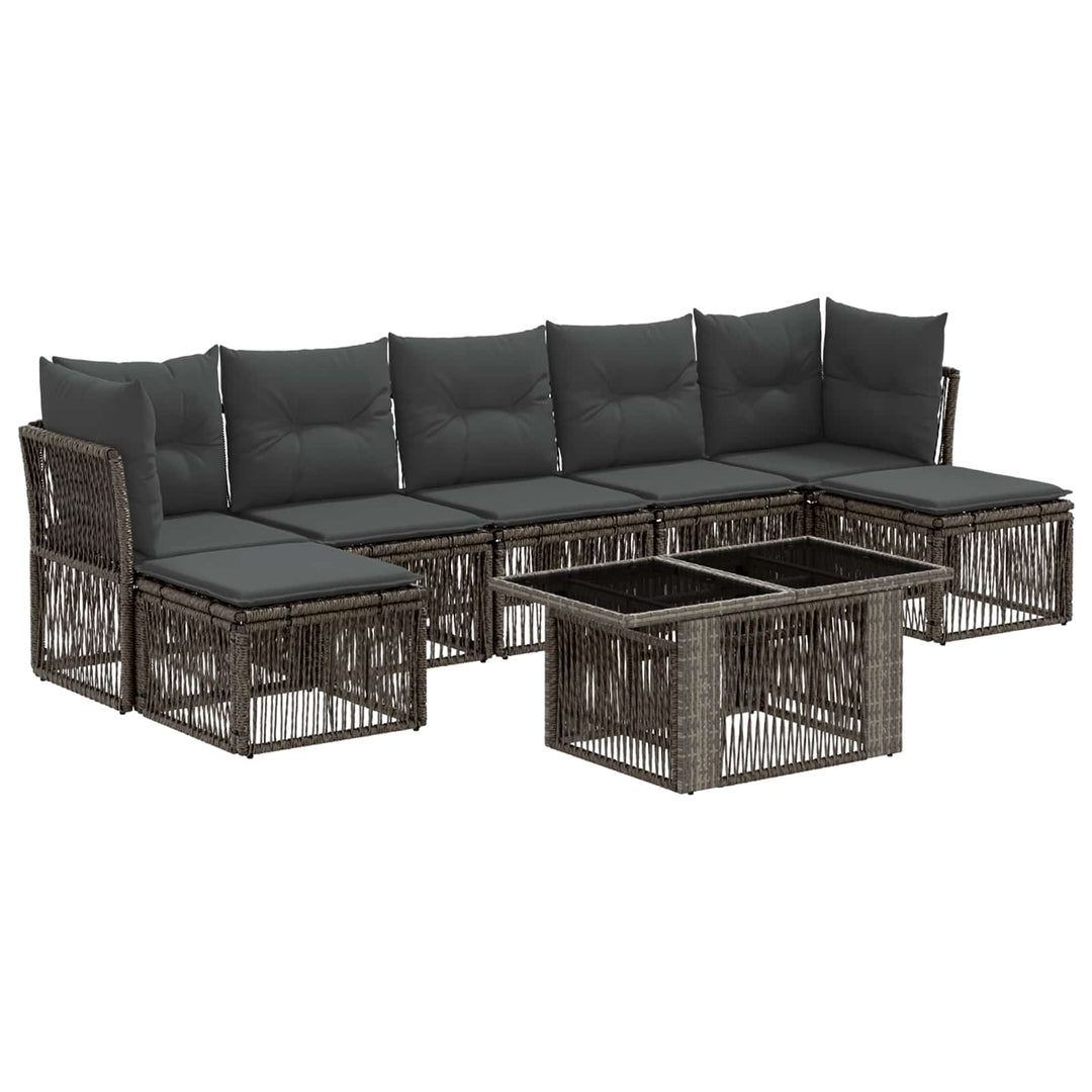 Havesofa Sæt 8 stk. Grå polyrattan