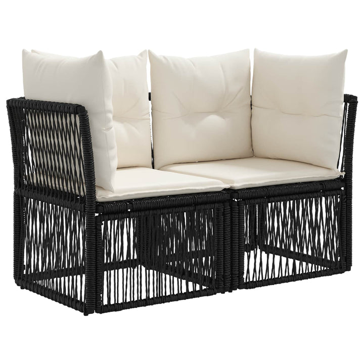 Havesofa Sæt 12 stk. Sort polyrattan