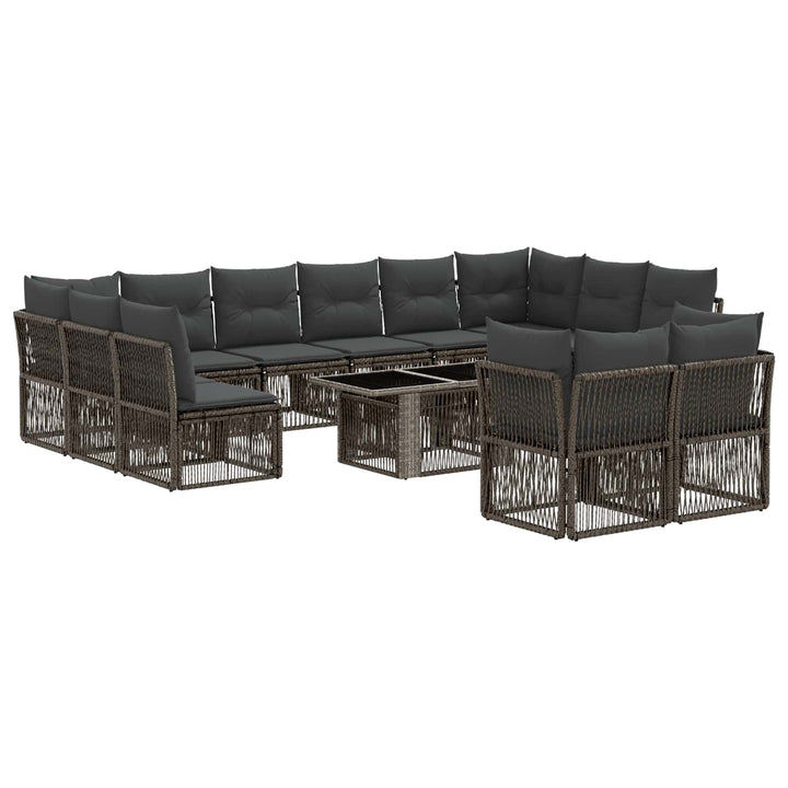Havesofa Sæt 13 stk. Grå polyrattan