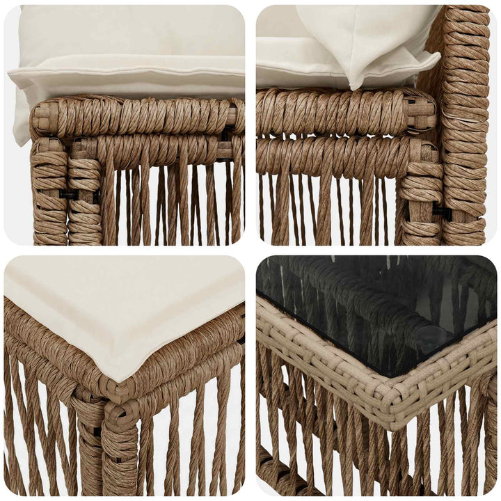Havesofa Sæt 14 stk. Grå polyrattan