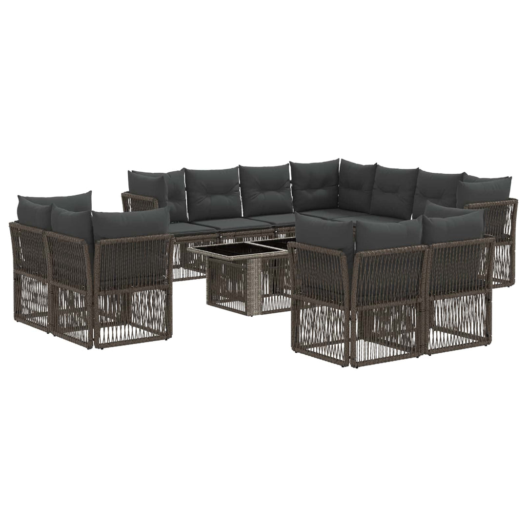 Havesofa Sæt 12 stk. Grå polyrattan