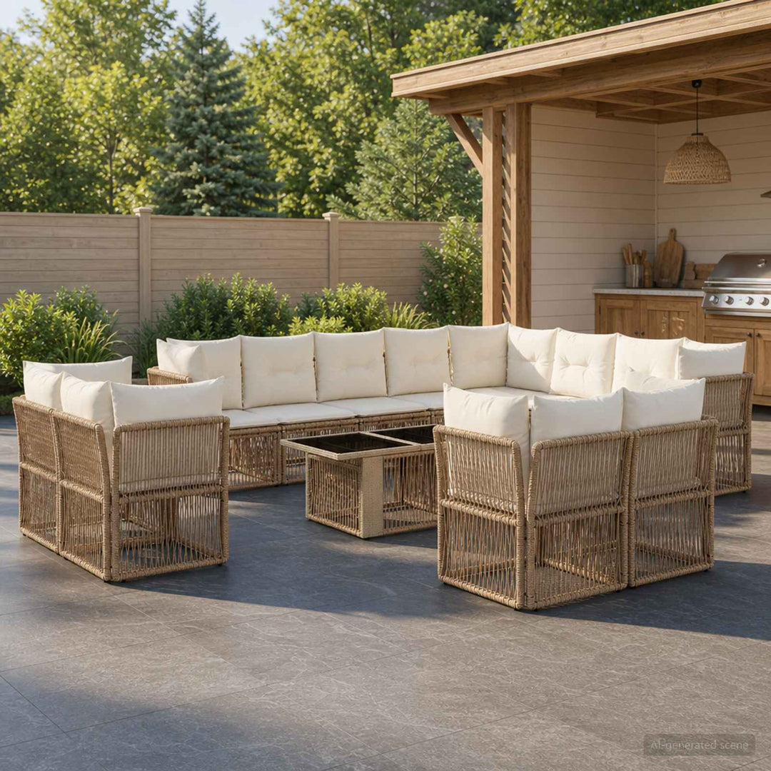 Havesofa Sæt 13 stk. polyrattan