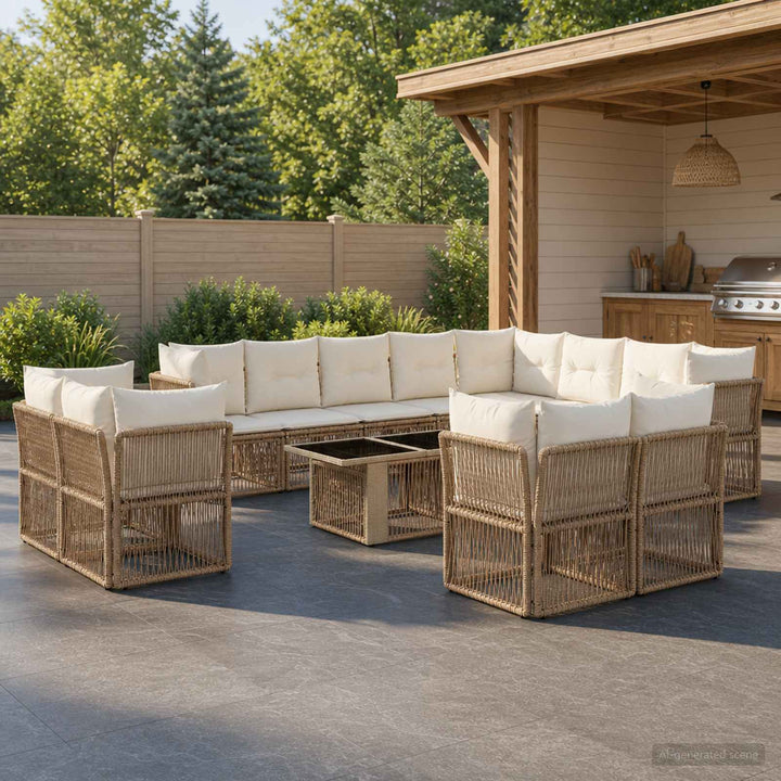 Havesofa Sæt 13 stk. polyrattan