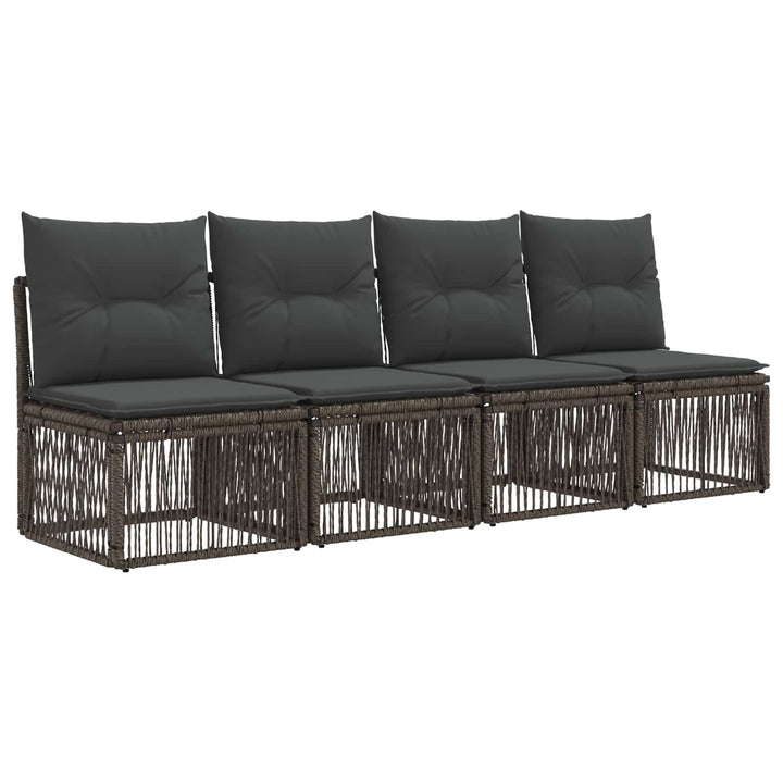 Havesofa Sæt 13 stk. Grå og Mørkegrå polyrattan