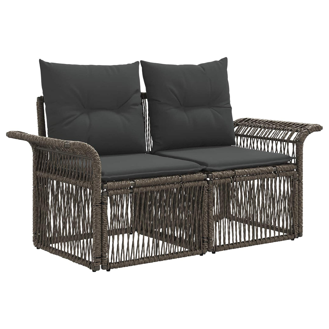 Havesofa Sæt 8 stk. Grå og Mørkegrå polyrattan