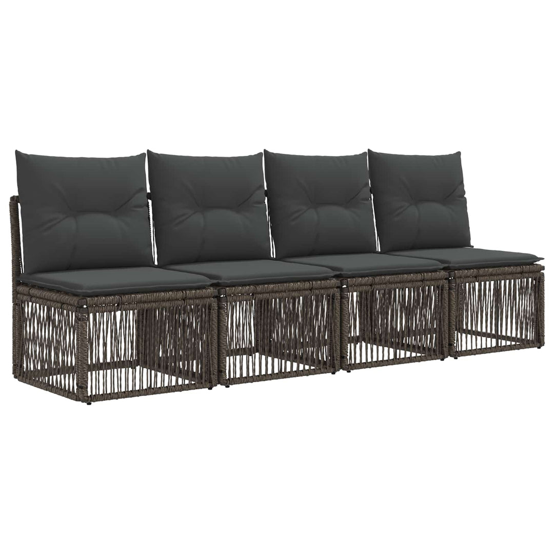 Havesofa Sæt 9 stk. Grå og Mørkegrå polyrattan