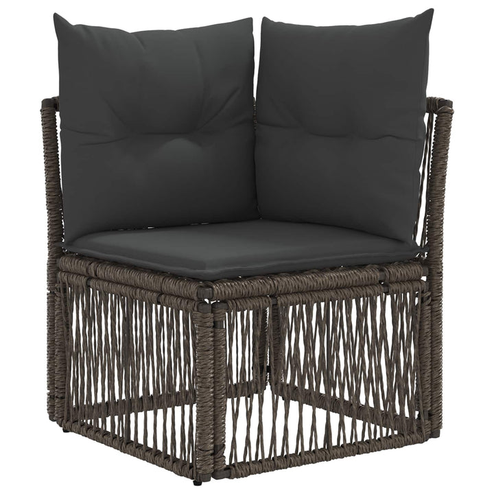 Havesofa Sæt 6 stk. Grå og Mørkegrå polyrattan