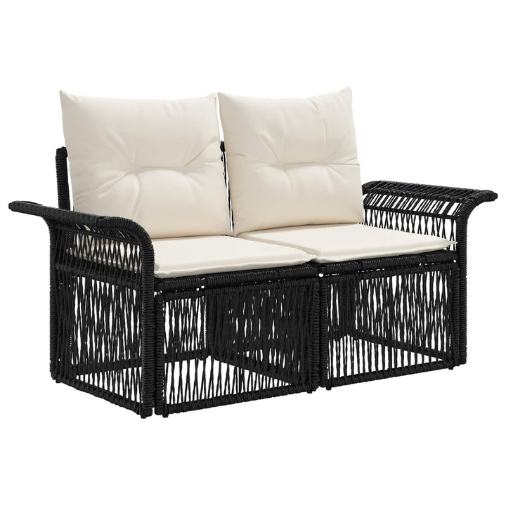 Havesofa Sæt 14 stk. Sort og Cremehvid polyrattan