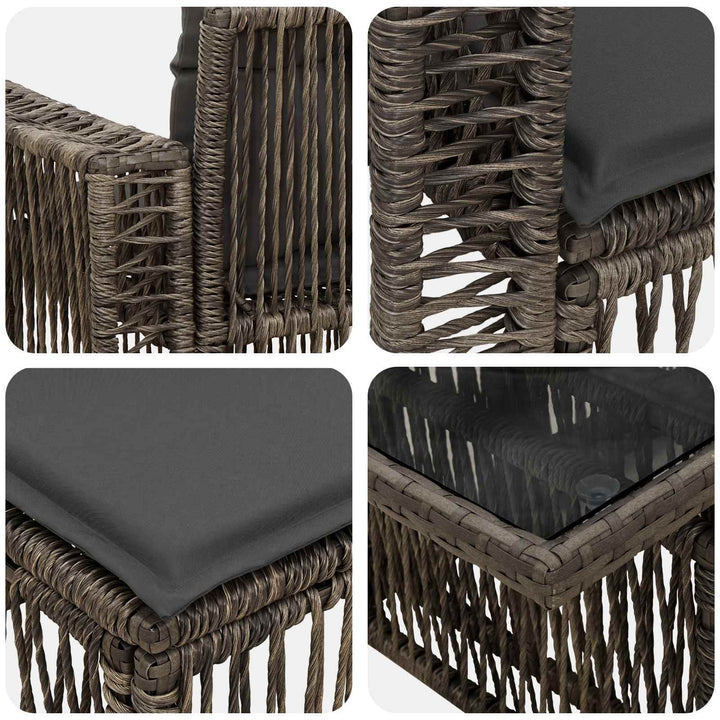Havesofa Sæt 9 stk. Grå og Mørkegrå polyrattan