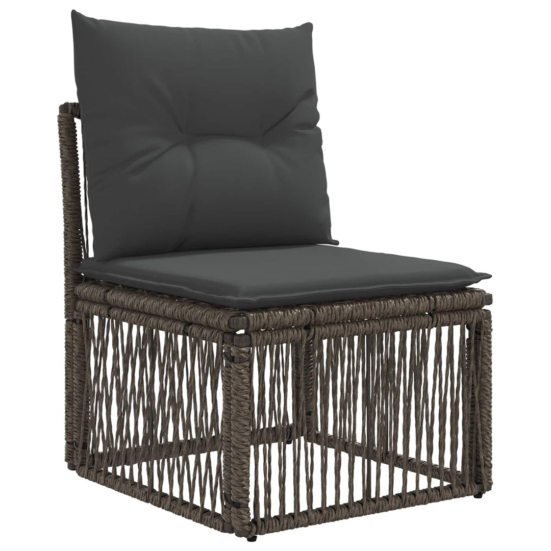Havesofa Sæt 5 stk. Grå og Mørkegrå polyrattan