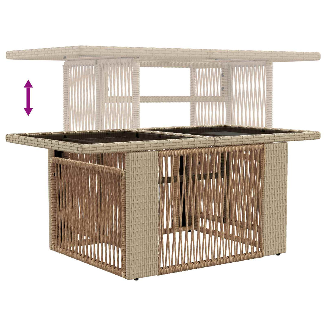 Havesofa Sæt 10 stk. Beige og cremehvid polyrattan