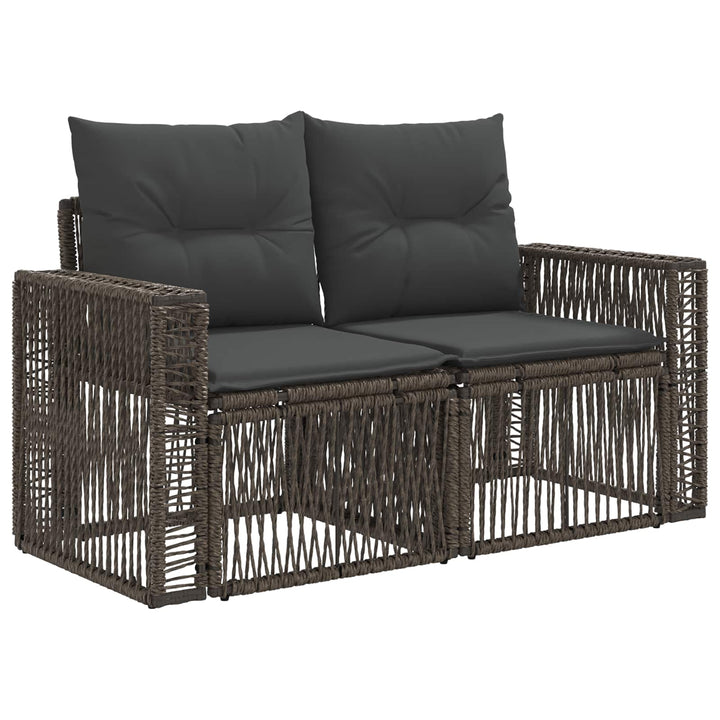 Havesofa Sæt 7 stk. Grå og Mørkegrå polyrattan