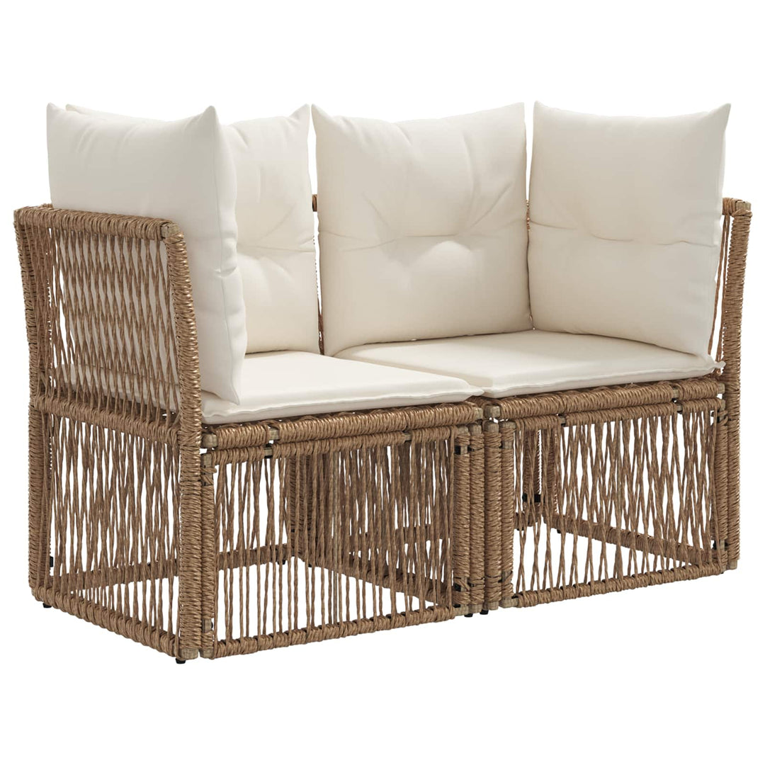 Havesofa Sæt 10 stk. Beige og cremehvid polyrattan