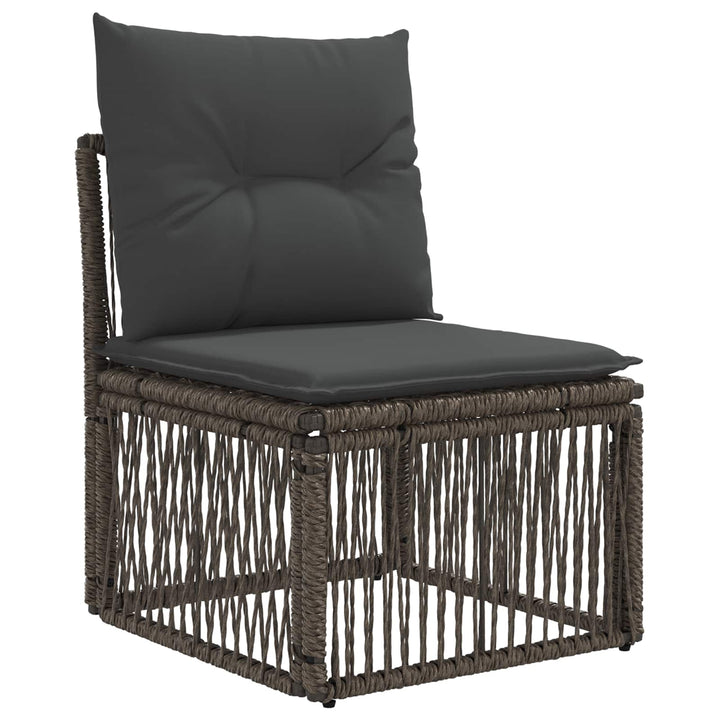 Havesofa Sæt 9 stk. Grå og Mørkegrå polyrattan