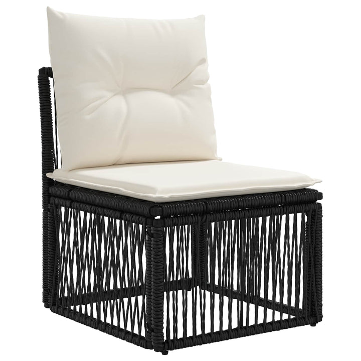 Havesofa Sæt 6 stk. Sort og Cremehvid polyrattan