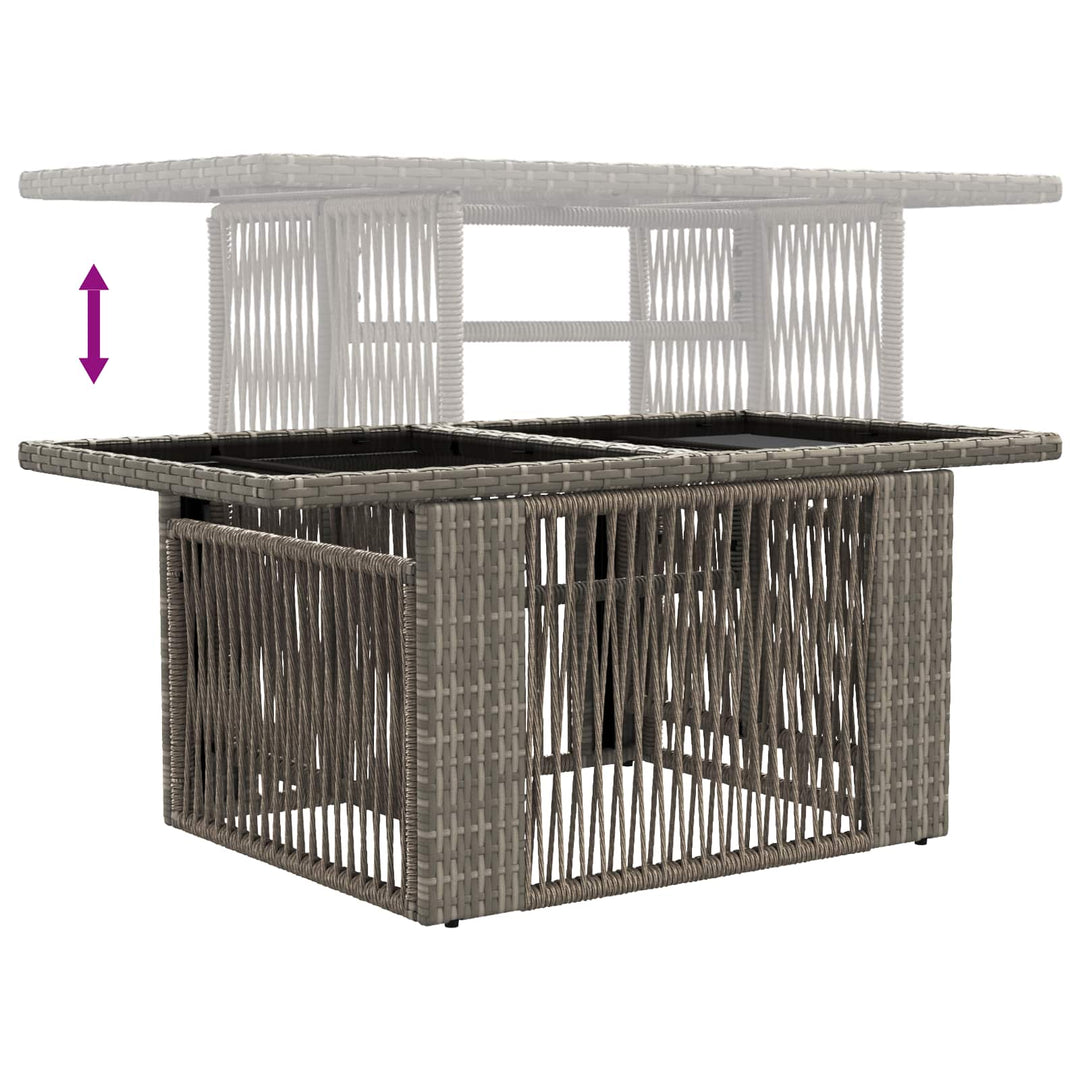 Havesofa Sæt 11 stk. Grå og Mørkegrå polyrattan