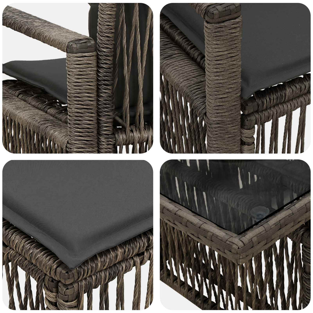 Havesofa Sæt 9 stk. Grå og Mørkegrå polyrattan