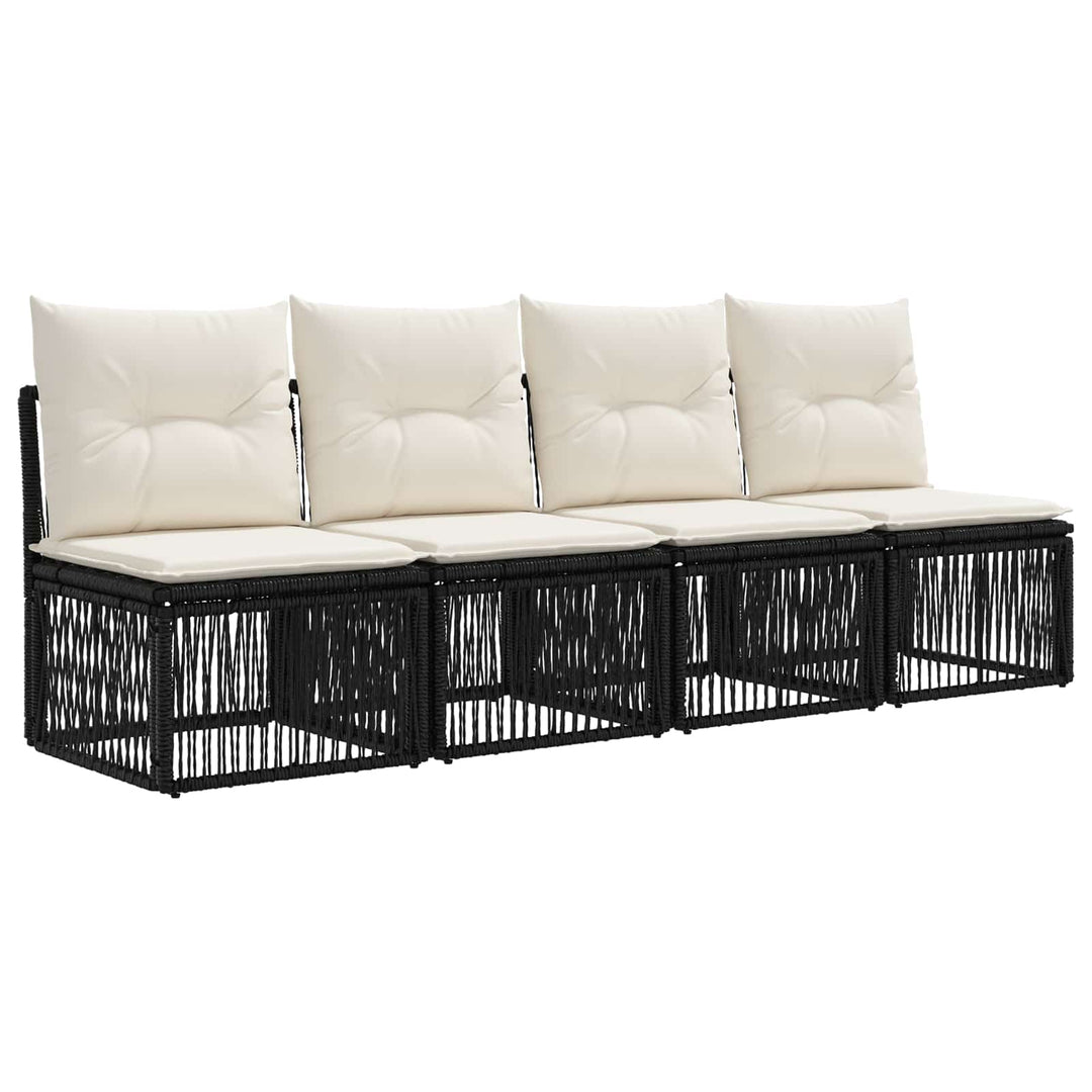 Havesofa Sæt 9 stk. Sort og Cremehvid polyrattan