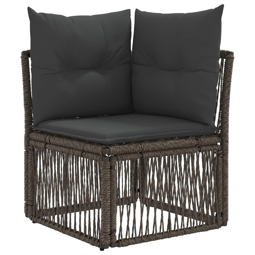 Havesofa Sæt 8 stk. Grå og Mørkegrå polyrattan