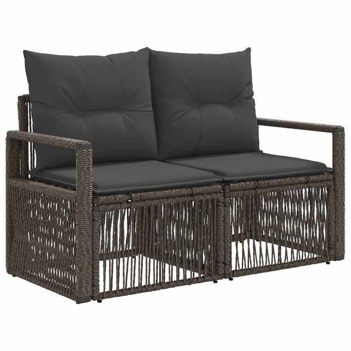Havesofa Sæt 12 stk. Grå og Mørkegrå polyrattan
