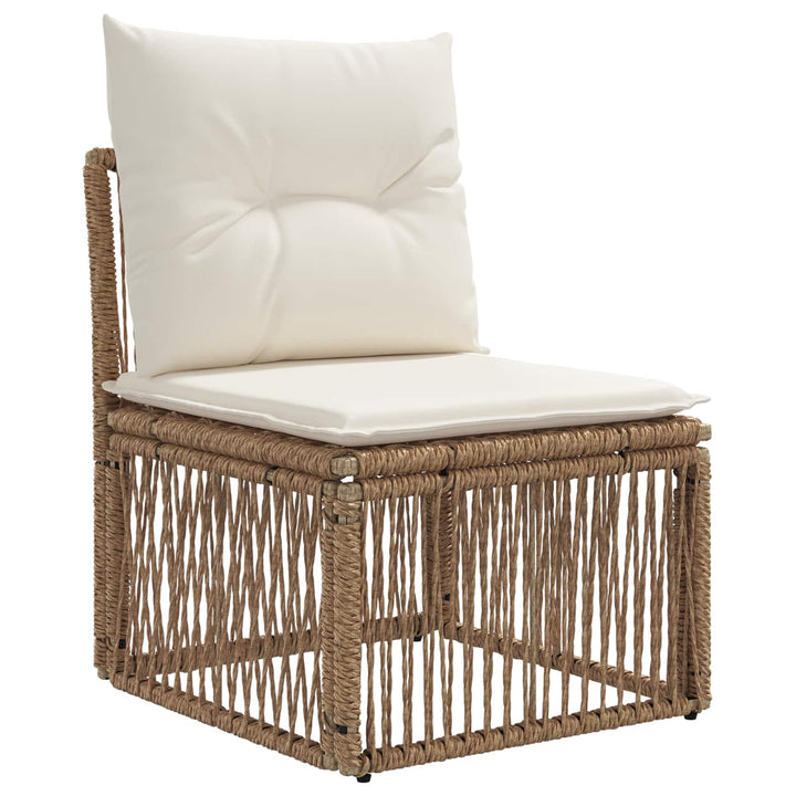 Havesofa Sæt 14 stk. Beige og cremehvid polyrattan