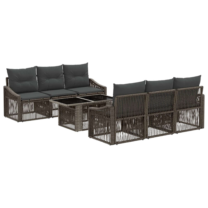 Havesofa Sæt 7 stk. Grå og Mørkegrå polyrattan