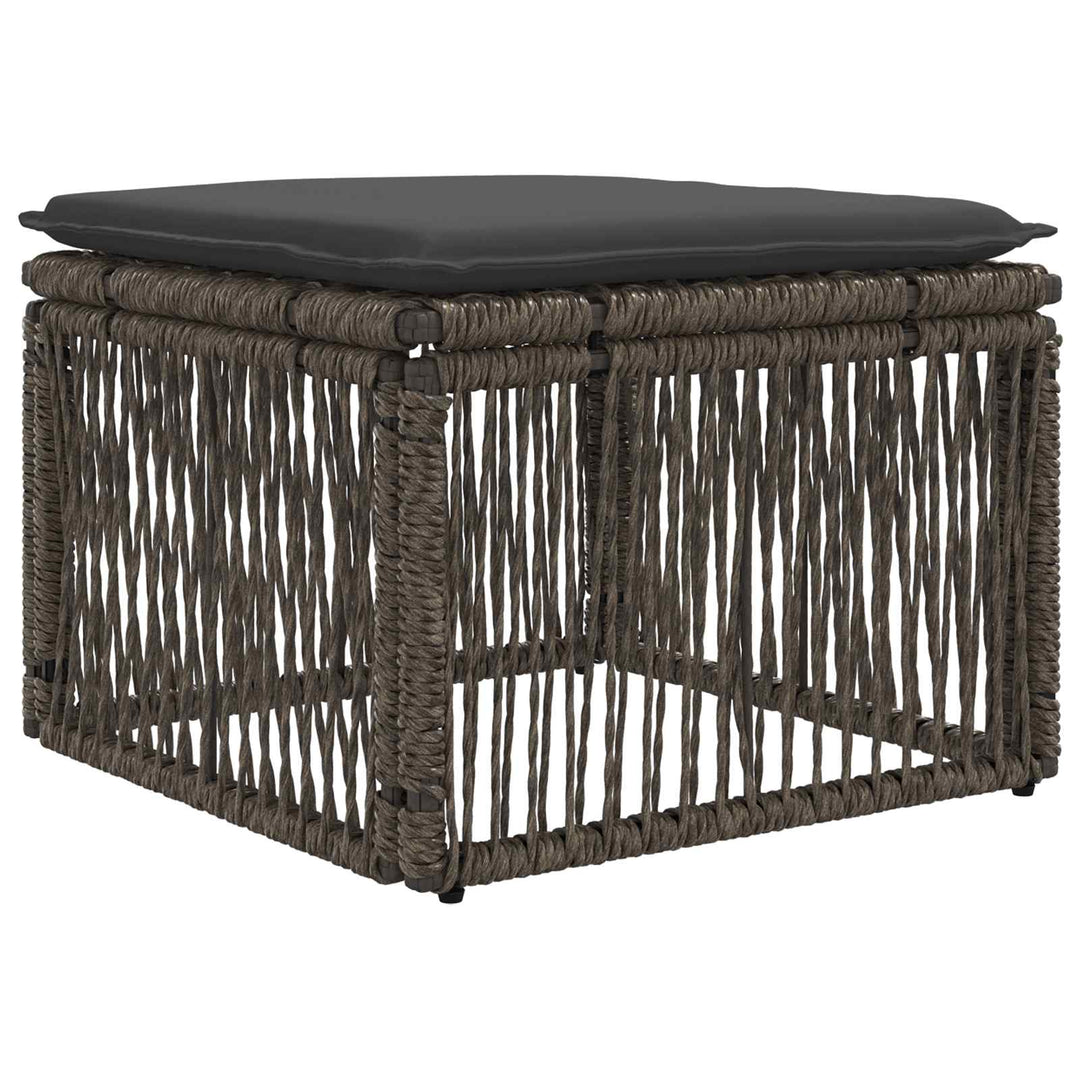Havesofa Sæt 5 stk. Grå og Mørkegrå polyrattan