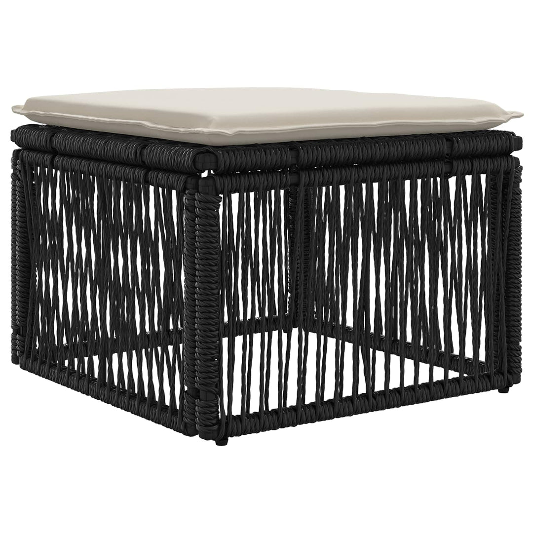 Havesofa Sæt 7 stk. Sort og Cremehvid polyrattan