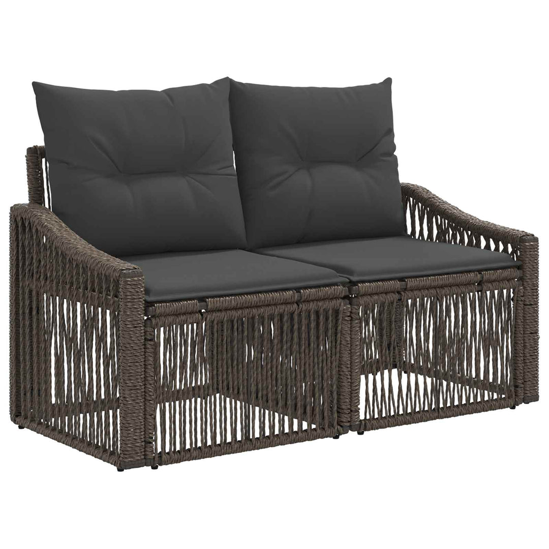 Havesofa Sæt 14 stk. Grå og Mørkegrå polyrattan