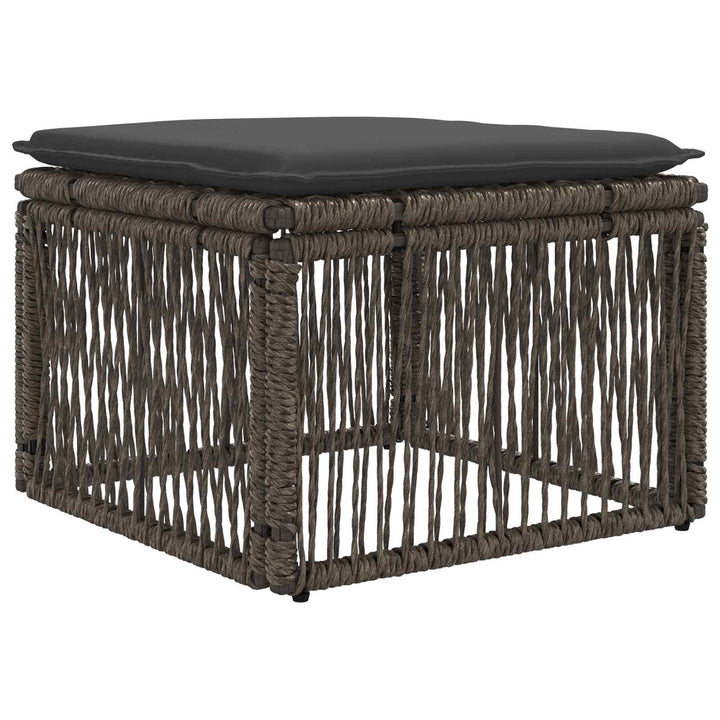 Havesofa Sæt 10 stk. Grå og Mørkegrå polyrattan