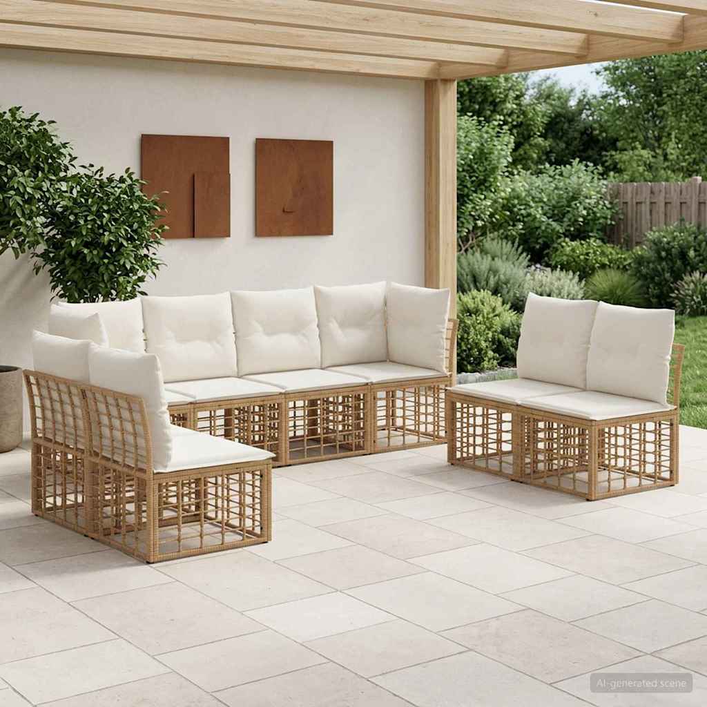 Udendørs sofagruppe Naturfarvet Polyester