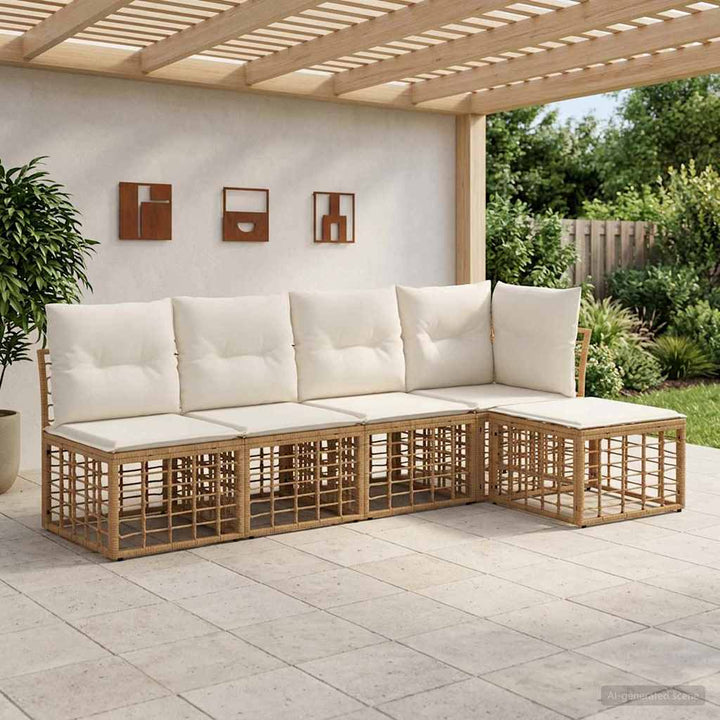 Udendørs sofagruppe Naturfarvet Polyester