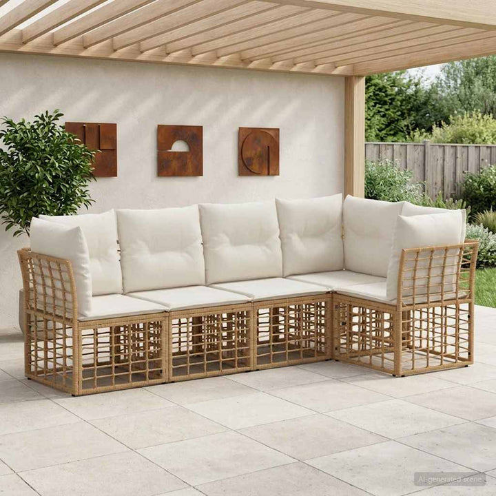 Udendørs sofagruppe Naturfarvet Polyester